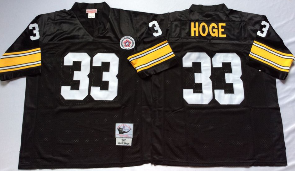 Men NFL Pittsburgh Steelers #33 Hoge black Mitchell Ness jerseys->pittsburgh steelers->NFL Jersey